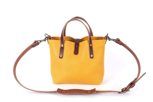 AVERY LEATHER TOTE BAG - MINI CROSSBODY - GOLDEN SUN