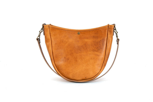 Celeste Leather Hobo Bag - Peanut Bison - In Stock