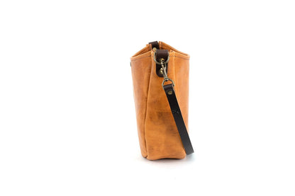 Celeste Leather Hobo Bag - Peanut Bison - In Stock