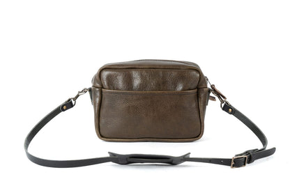 SARAH LEATHER CROSSBODY - MEDIUM - MYSTERY MOSS WITH OUTSIDE POCKETS - IN STOCK