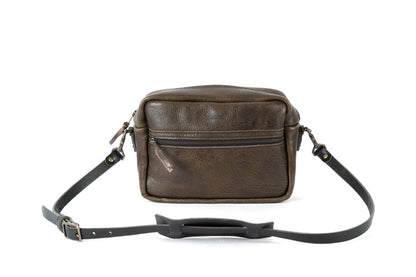 SARAH LEATHER CROSSBODY - MEDIUM - MYSTERY MOSS WITH OUTSIDE POCKETS - IN STOCK