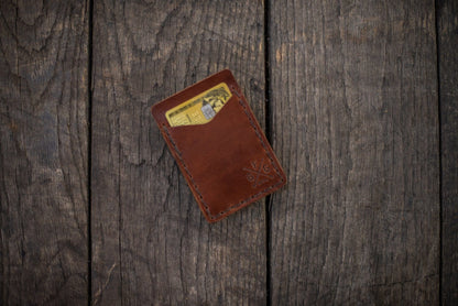 SLIM LEATHER CARD WALLET WITH MAGNETIC MONEY CLIP (READY TO SHIP)