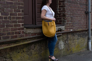 Celeste Leather Hobo Bag - Black Bison - Go Forth Goods ®