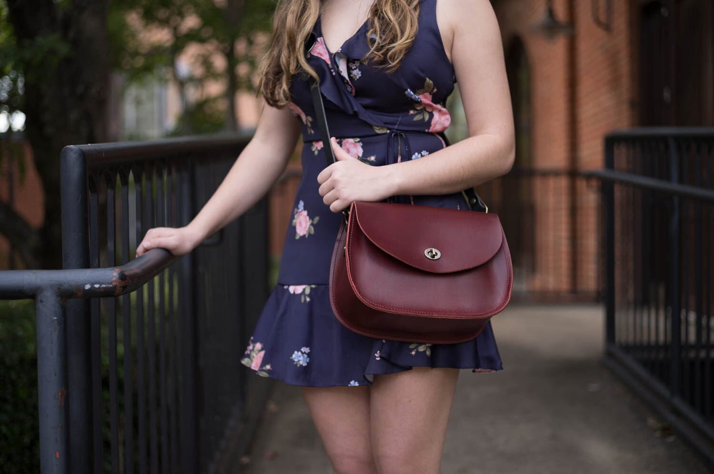 Vivian Satchel - Leather Crossbody - Oxblood