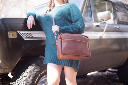 SARAH LEATHER CROSSBODY - LARGE - OXBLOOD