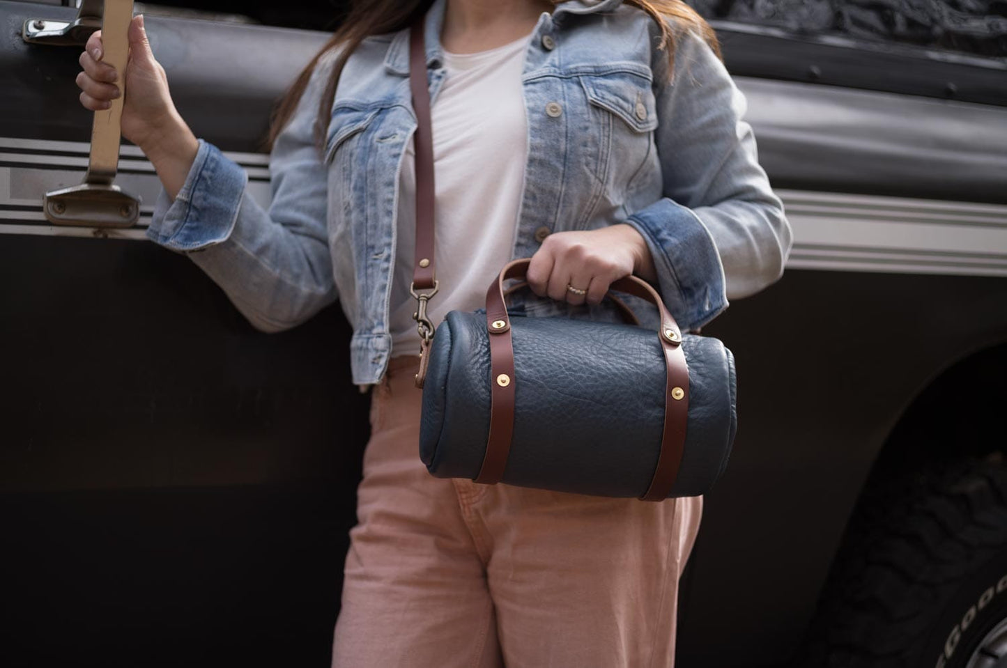 JANE LEATHER CROSSBODY - SMALL - SMOKEY BLUE