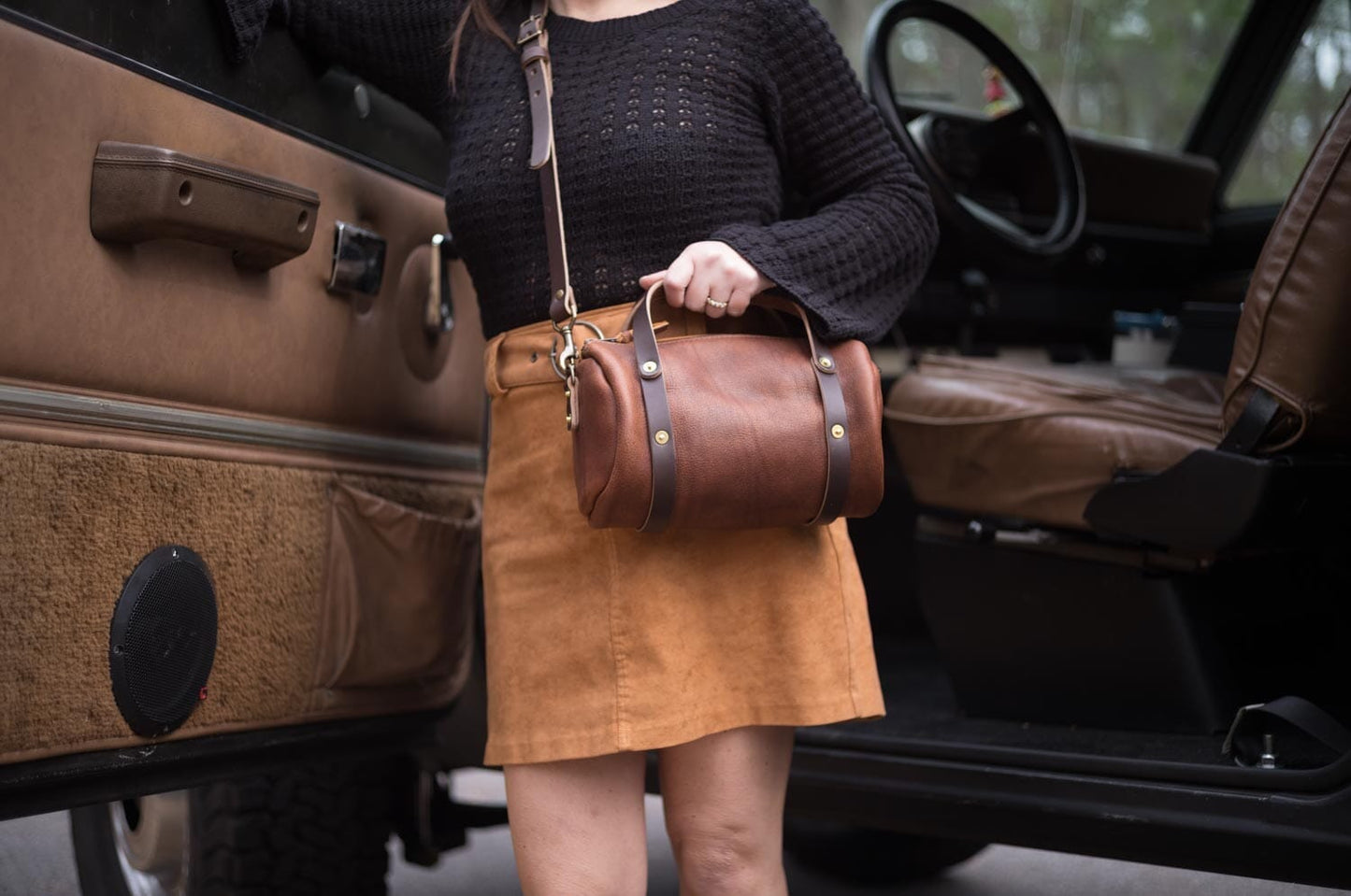 JANE LEATHER CROSSBODY - SMALL - CRANBERRY