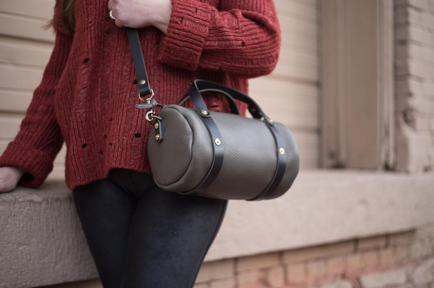 JANE LEATHER CROSSBODY - SMALL - LEAD GRAY - IN STOCK