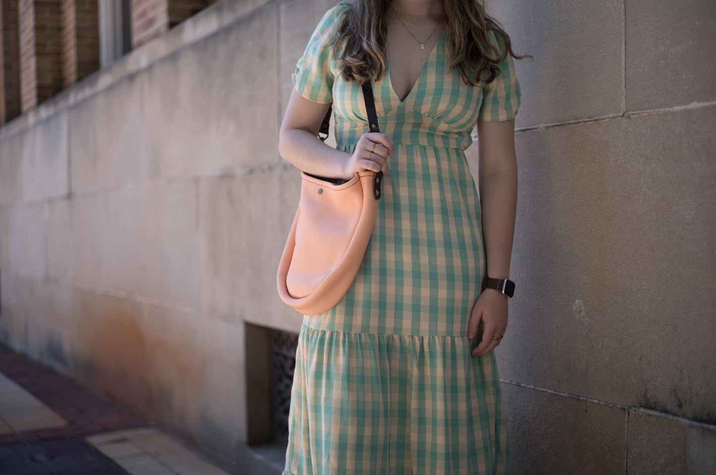 Celeste Leather Hobo Bag - Peach Fuzz - Ready to Ship