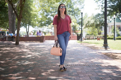 HOFFMAN LEATHER CROSSBODY BAG - MINI - PEACH FUZZ - IN STOCK