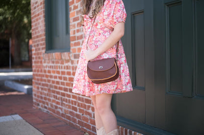 VIVIAN SATCHEL - LEATHER CROSSBODY - SMALL - REDWOOD BISON