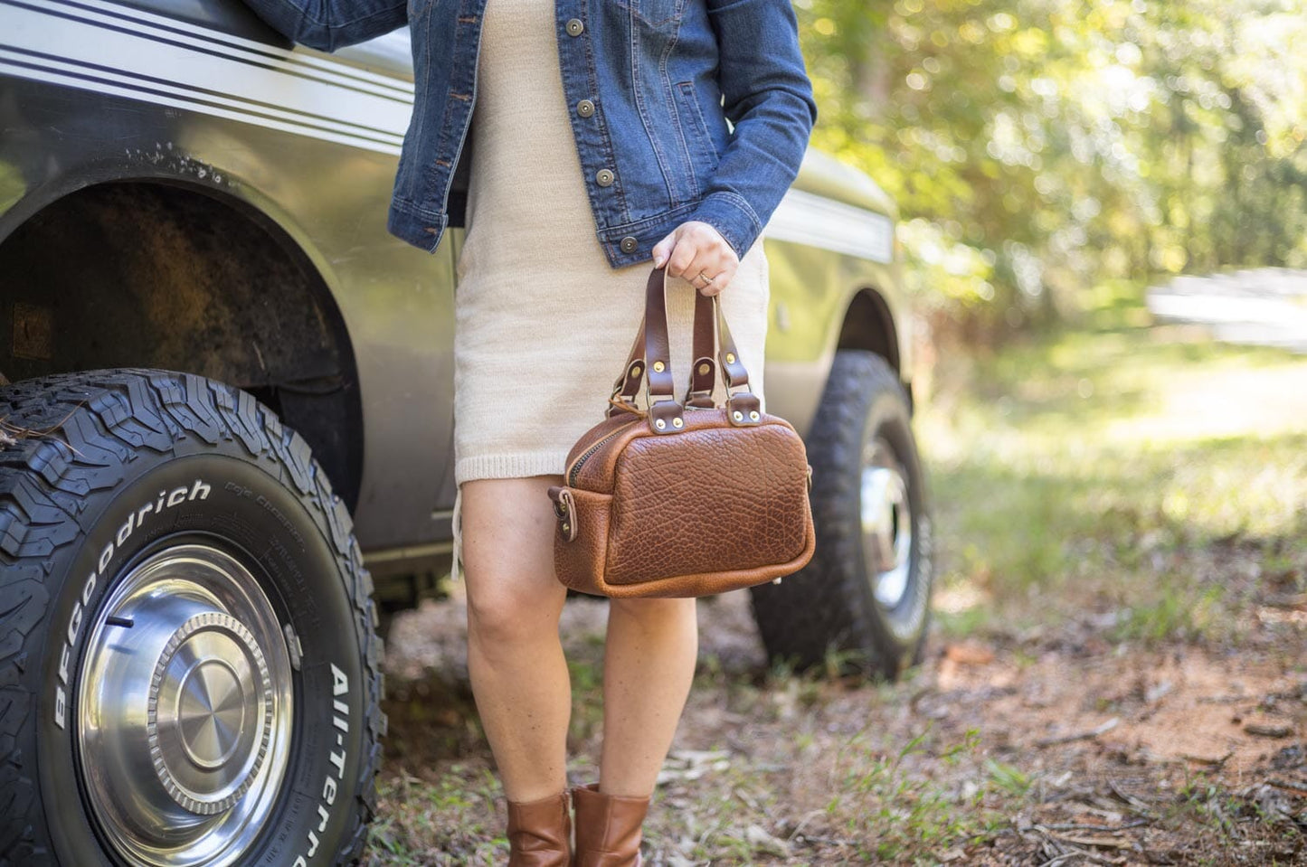 HOFFMAN LEATHER CROSSBODY BAG - MINI - COGNAC BISON