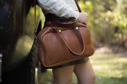 HOFFMAN LEATHER CROSSBODY BAG - HONEY