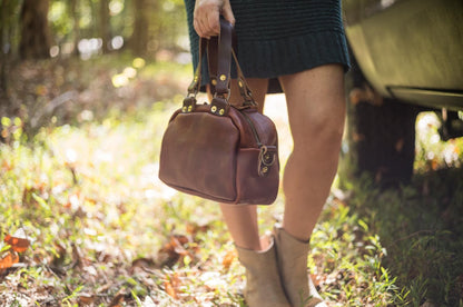 HOFFMAN LEATHER CROSSBODY BAG - MINI - WHISKY BISON