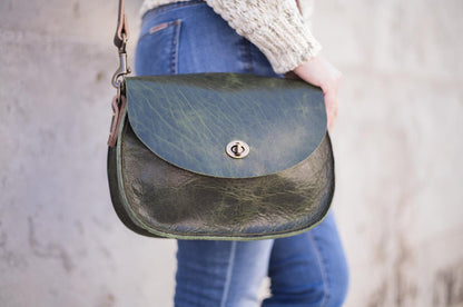 VIVIAN SATCHEL - LEATHER CROSSBODY - JADE BISON