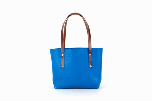 AVERY LEATHER TOTE BAG - SMALL - OCEAN BLUE - IN STOCK