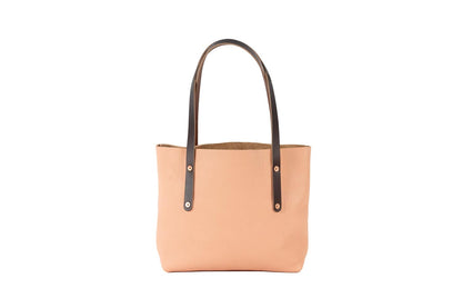 AVERY LEATHER TOTE BAG - SMALL - PEACH FUZZ