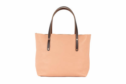 AVERY LEATHER TOTE BAG - LARGE - PEACH FUZZ