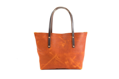 AVERY LEATHER TOTE BAG - LARGE - TANGERINE BISON - IN STOCK