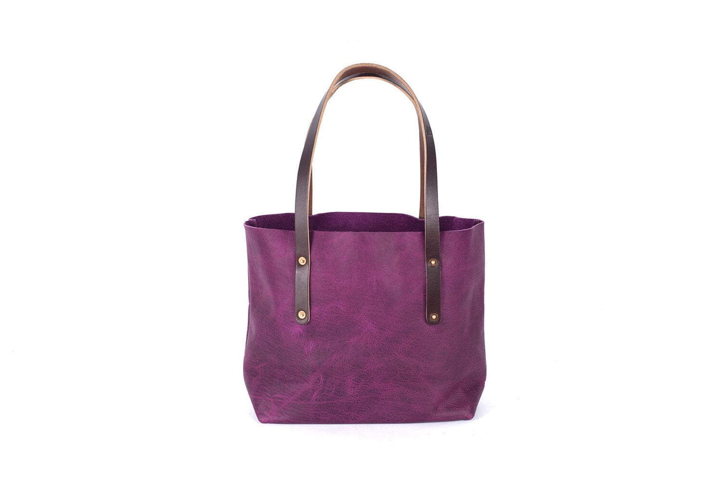 AVERY LEATHER TOTE BAG - MEDIUM - GRAPE BISON