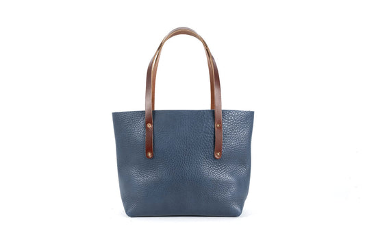 AVERY LEATHER TOTE BAG - MEDIUM - SMOKEY BLUE