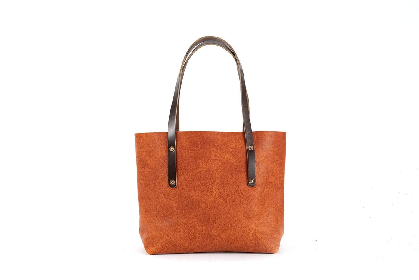 AVERY LEATHER TOTE BAG - MEDIUM - TANGERINE BISON