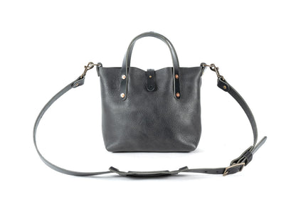 AVERY LEATHER TOTE BAG - MINI CROSSBODY - RAVEN