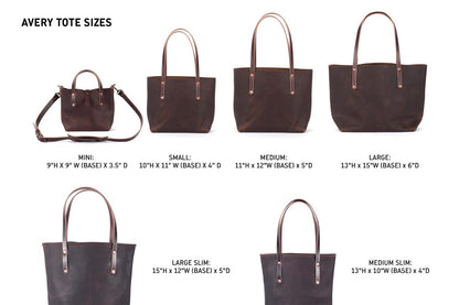 AVERY LEATHER TOTE BAG - LARGE - MOCHA