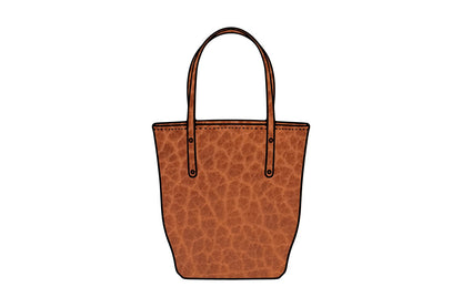 AVERY LEATHER TOTE BAG - SLIM LARGE - COGNAC BISON