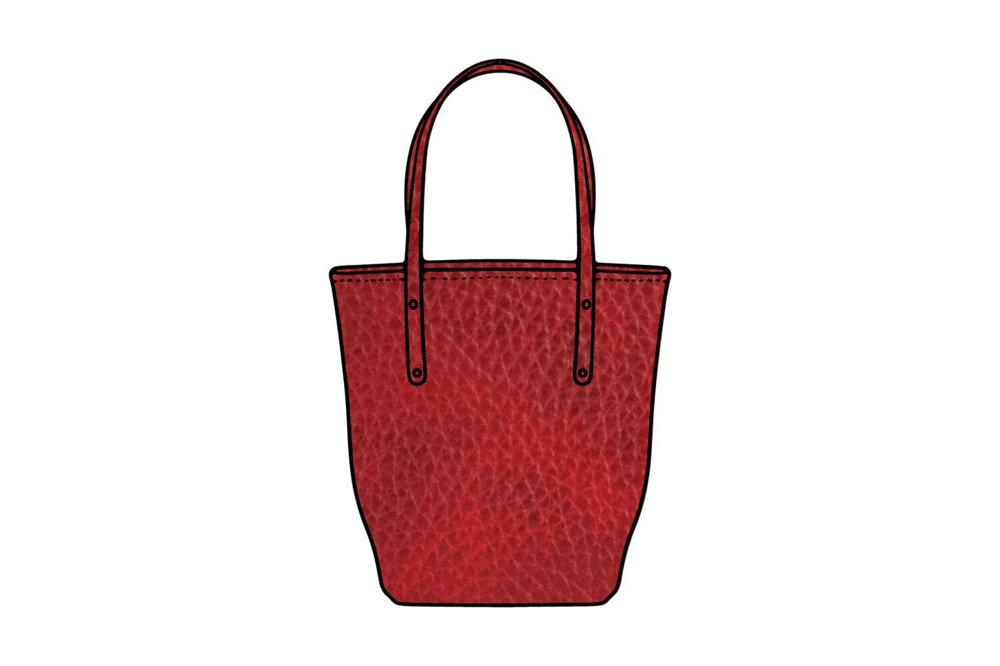 AVERY LEATHER TOTE BAG - SLIM LARGE - CRANBERRY