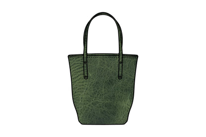 AVERY LEATHER TOTE BAG - SLIM LARGE - JADE BISON