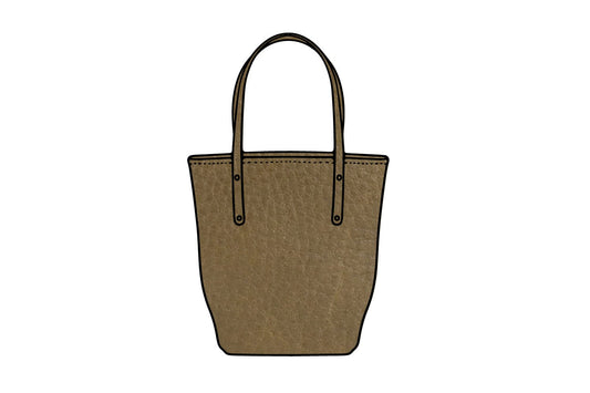 AVERY LEATHER TOTE BAG - SLIM LARGE - OLIVE