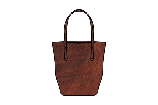 AVERY LEATHER TOTE BAG - SLIM MEDIUM - WHISKY BISON