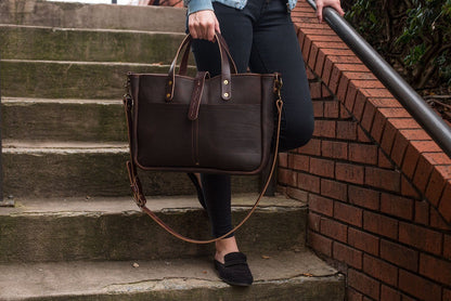 BUCHANAN LEATHER TOTE BAG / BRIEFCASE - CHERRY BISON