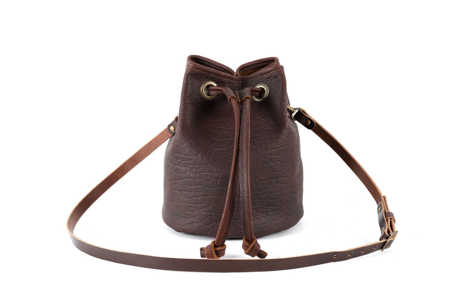 Go Forth Goods Leather Bucket Bag - Small - Cherry Bison