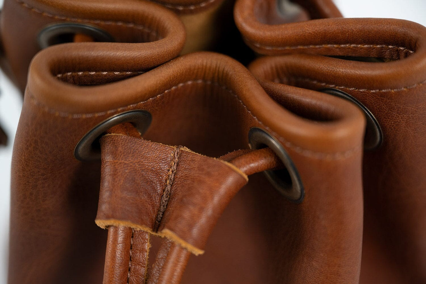 Leather Bucket Bag - Small - Pine Green Bison