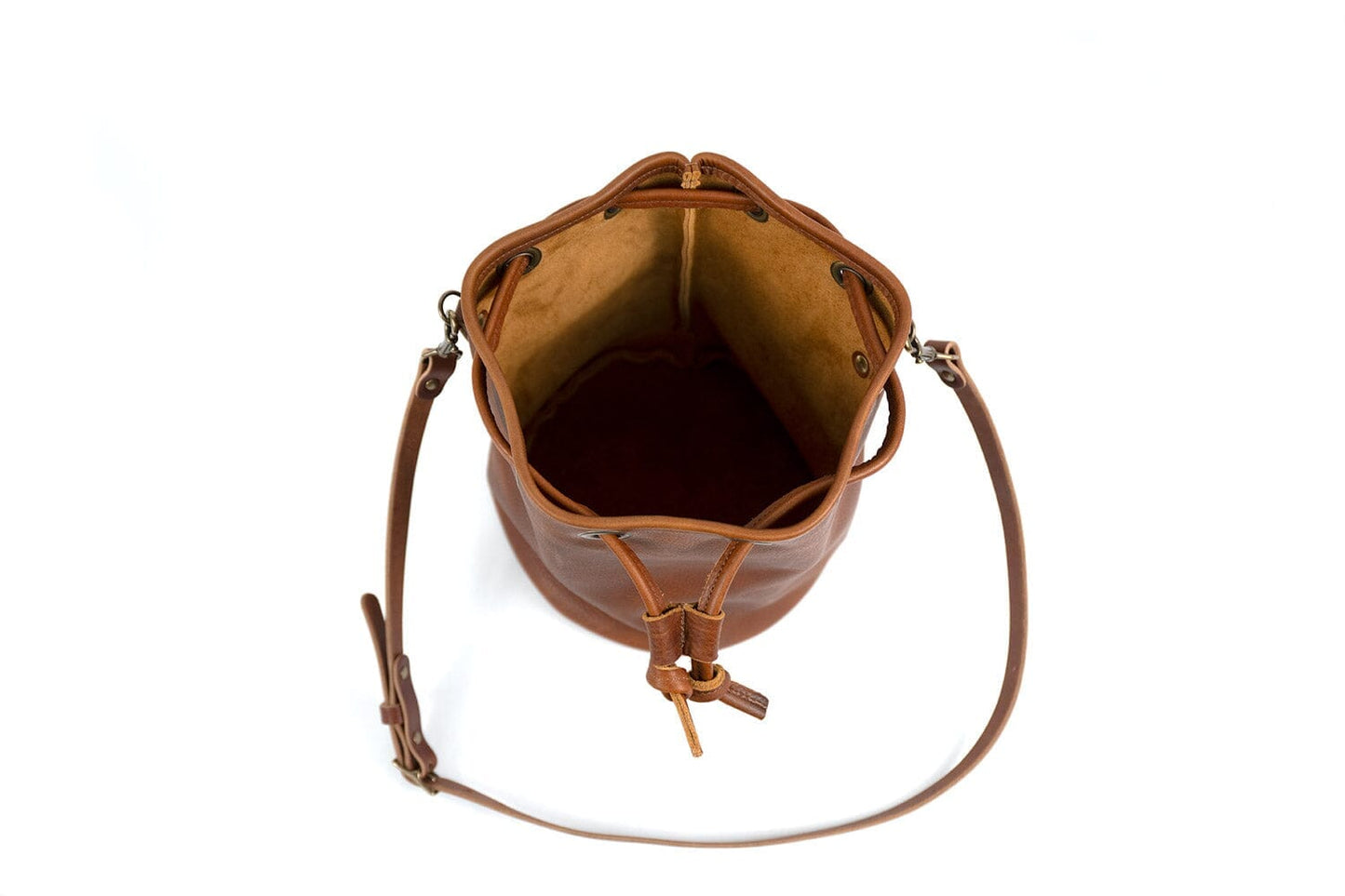 Leather Bucket Bag - Large - Pine Green Bison