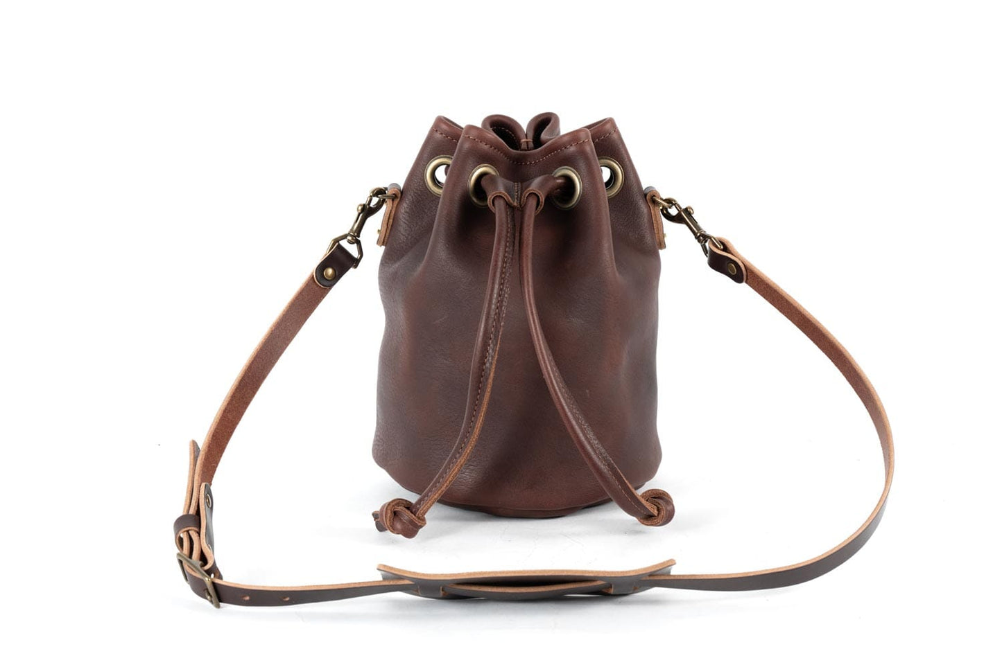 LEATHER BUCKET BAG - MEDIUM - MOCHA - IN STOCK