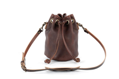 LEATHER BUCKET BAG - MEDIUM - MOCHA - IN STOCK