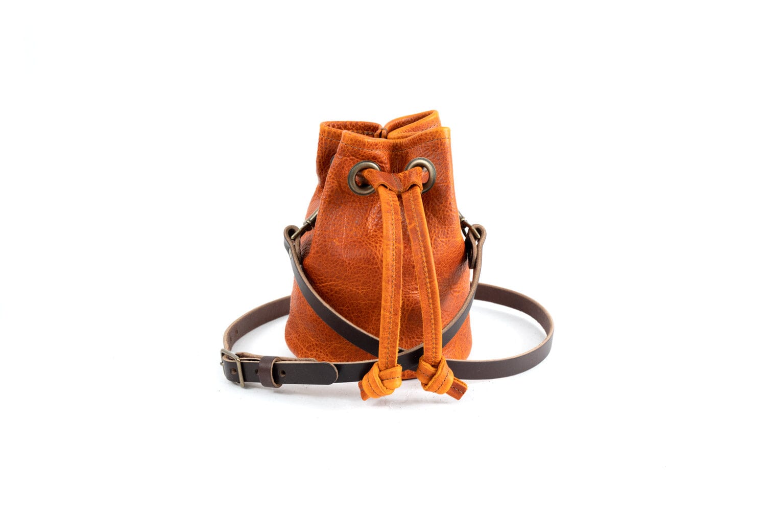 Go Forth Goods Leather Bucket Bag - Large - Cherry Bison