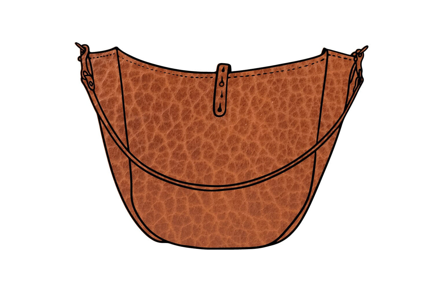 Celeste Leather Hobo Bag - Medium - Cognac Bison