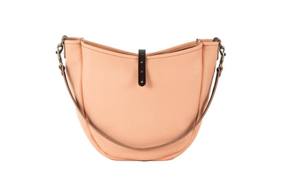 Celeste Leather Hobo Bag - Medium - Peach Fuzz