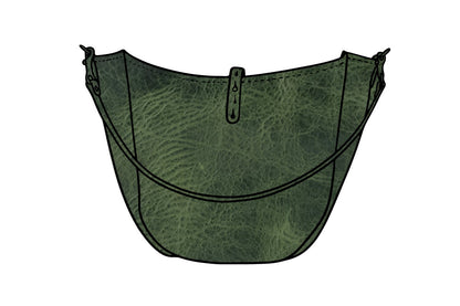 Celeste Leather Hobo Bag - Medium - Jade Bison