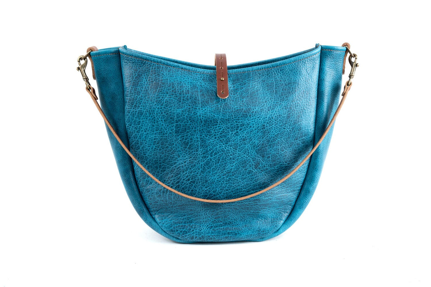 CELESTE LEATHER HOBO BAG - LARGE - COBALT BISON