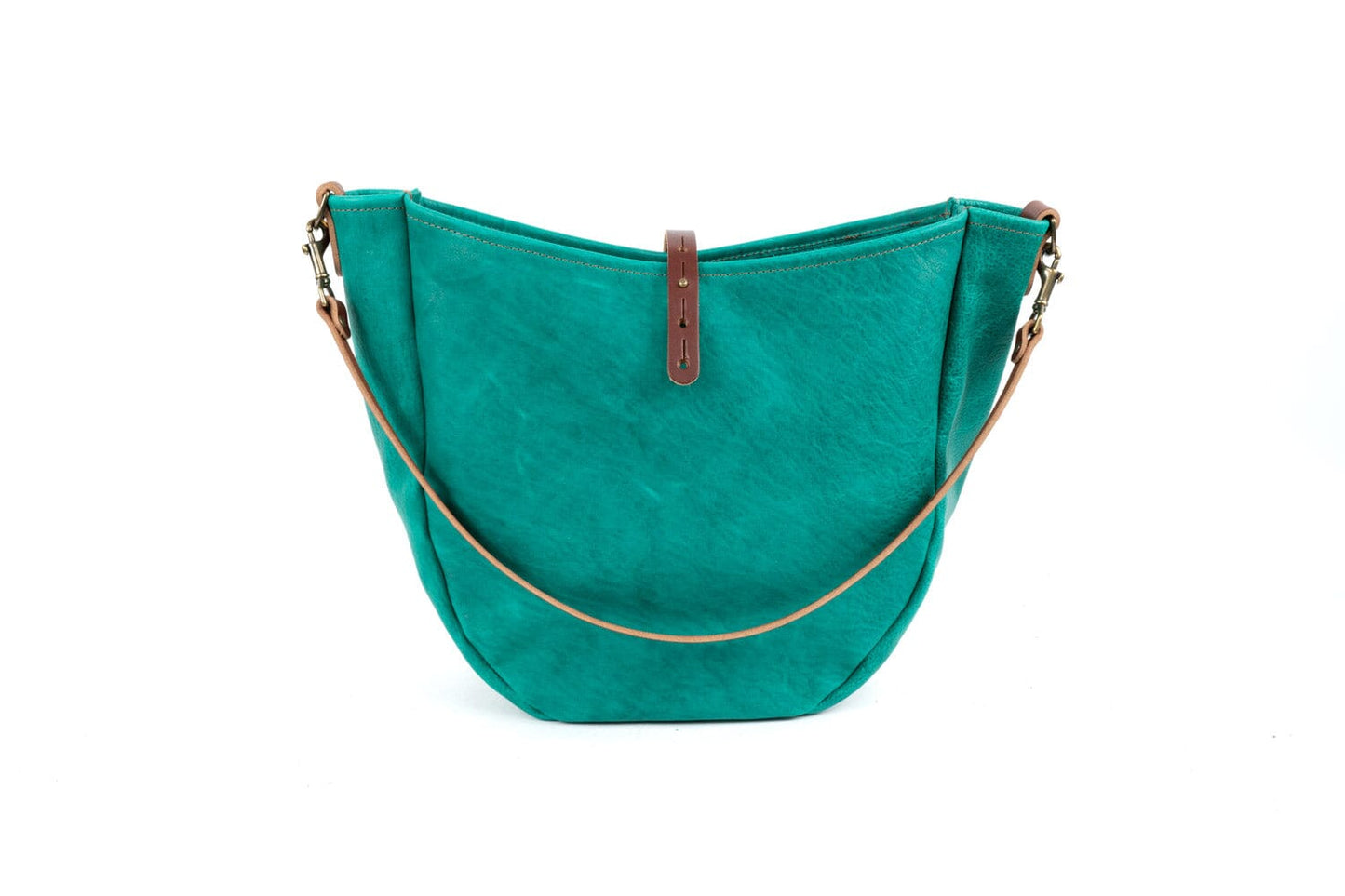 Celeste Leather Hobo Bag - Large - Pine Green Bison