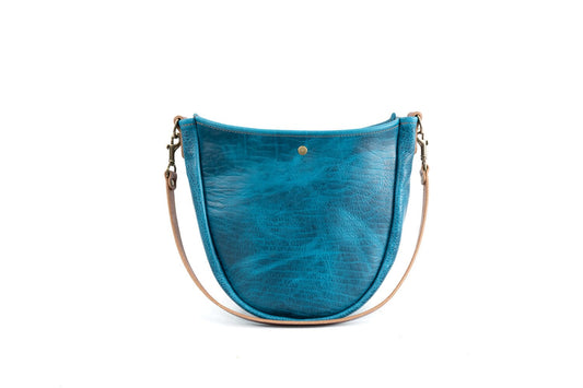 Celeste Leather Hobo Bag - Cobalt Bison