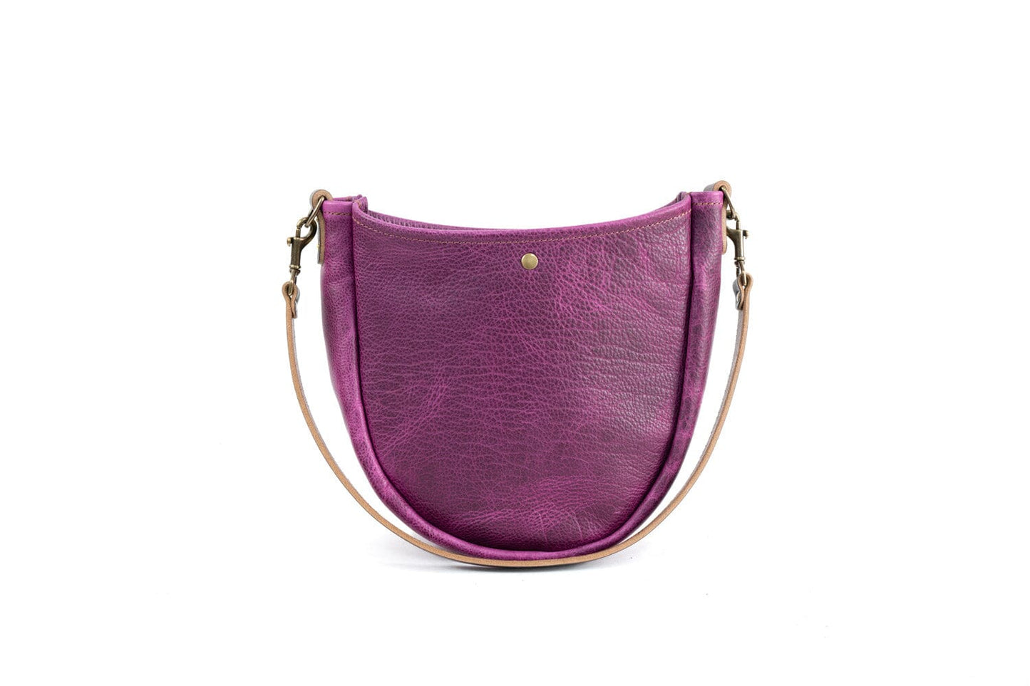 Celeste Leather Hobo Bag - Grape Bison