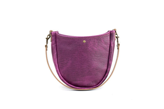 Celeste Leather Hobo Bag - Grape Bison