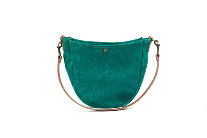 Celeste Leather Hobo Bag - Pine Green Bison