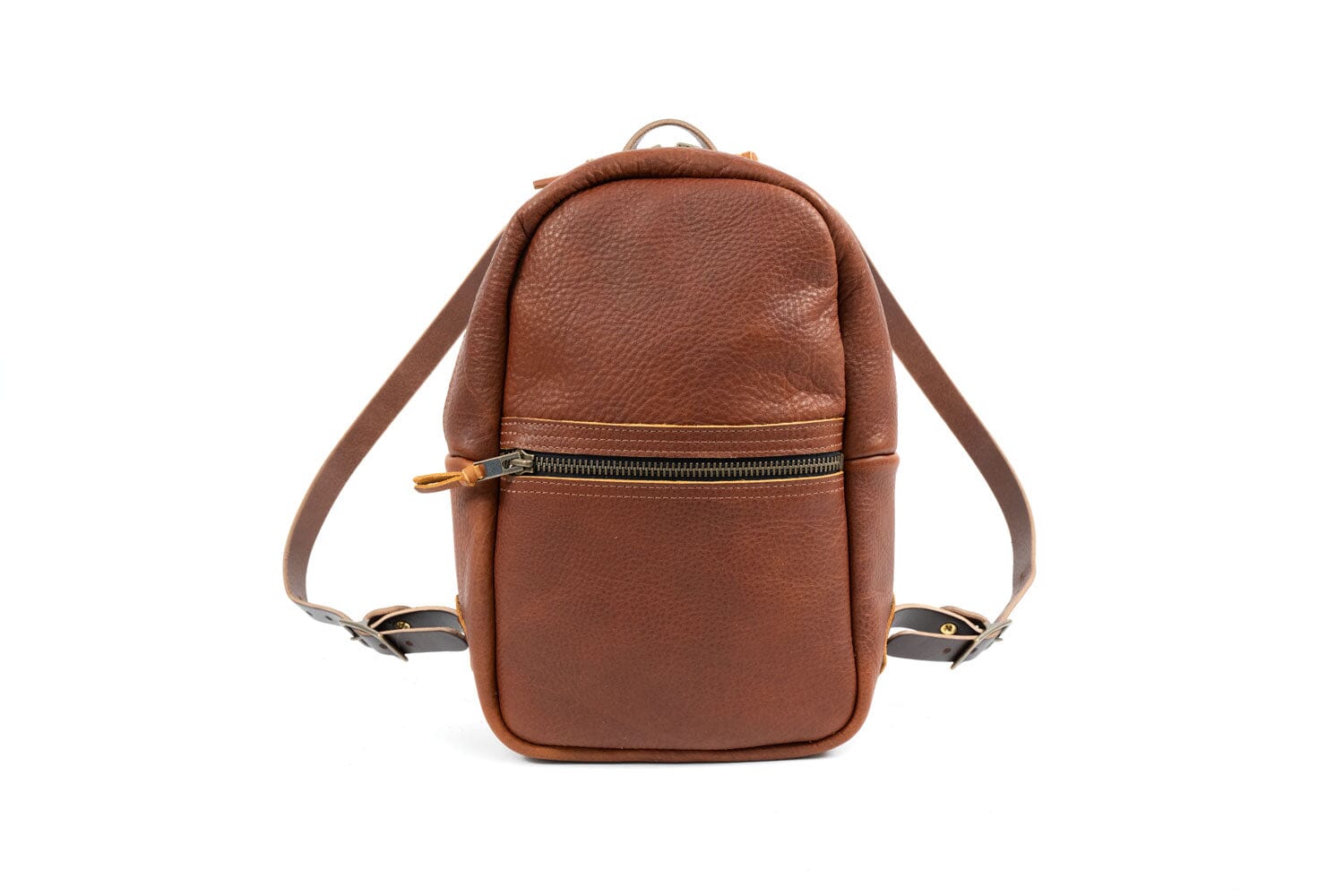 CLASSIC ZIPPERED LEATHER BACKPACK MEDIUM Go Forth Goods